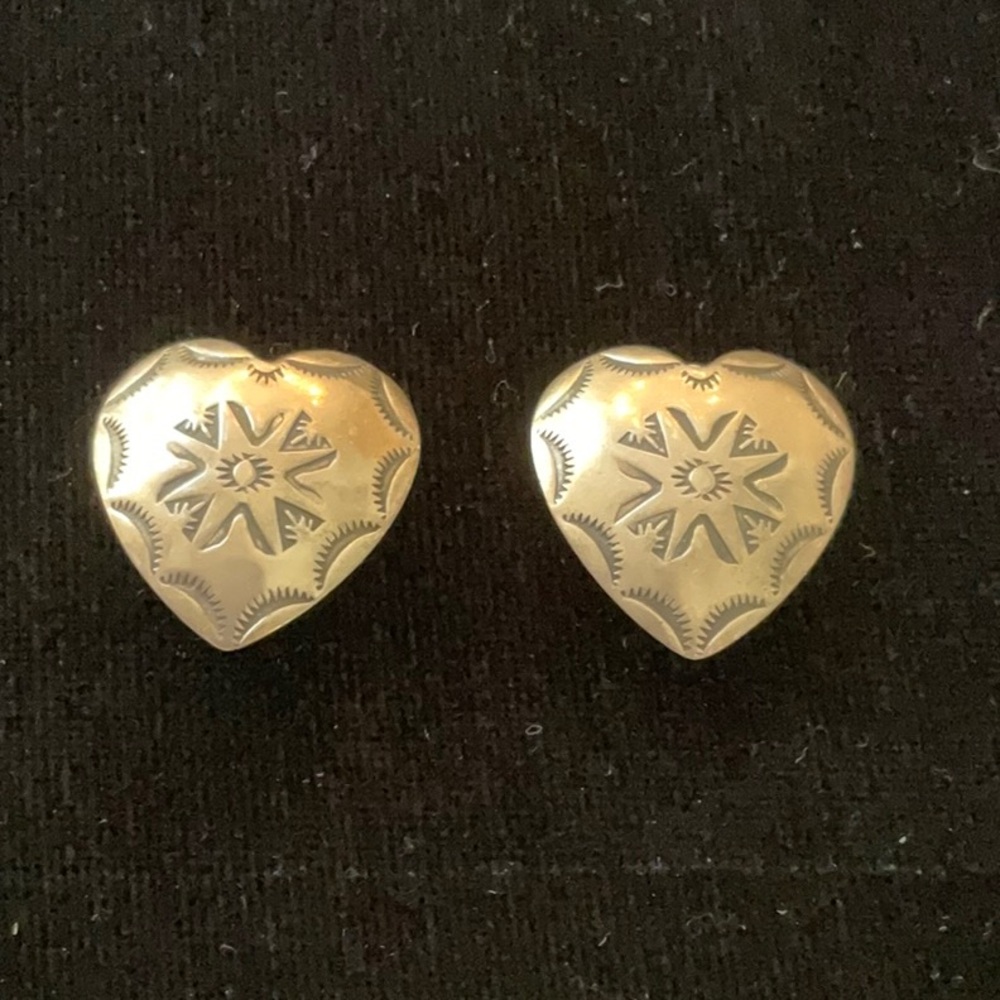 Sterling clip on heart earrings